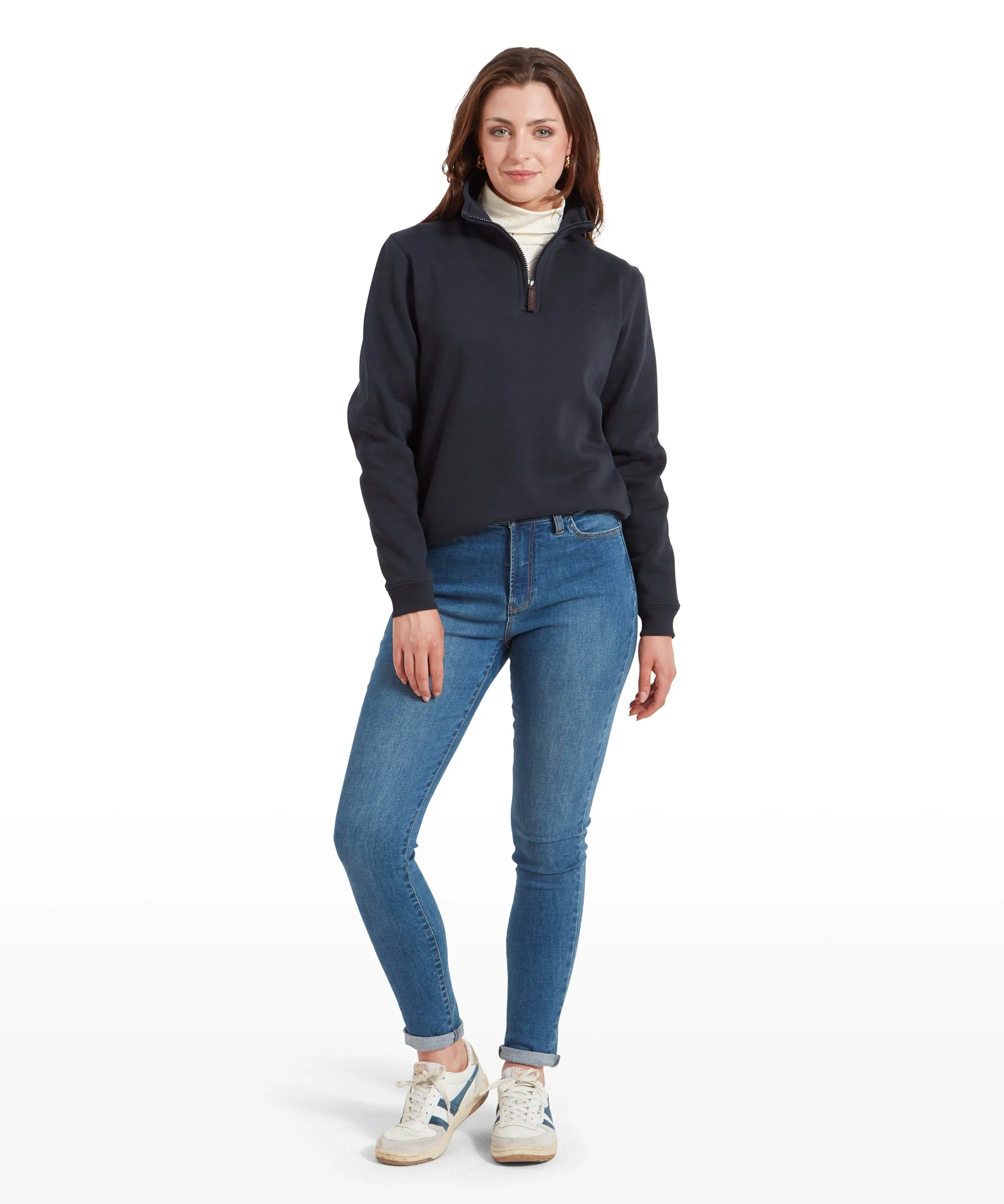 Sennen Cove Quarter Zip Sweatshirt - True Navy