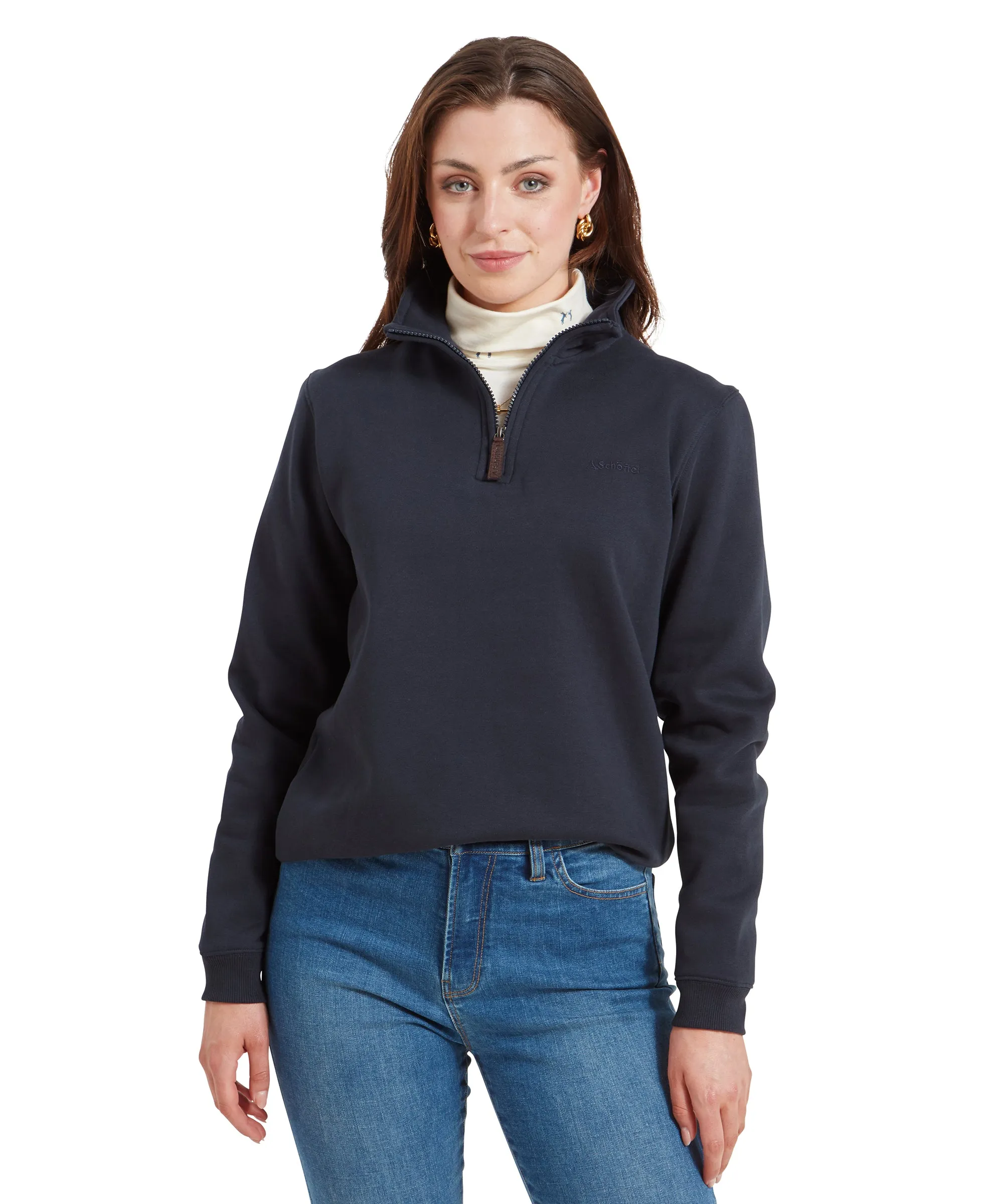 Sennen Cove Quarter Zip Sweatshirt - True Navy