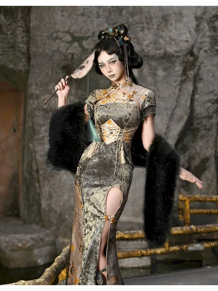 Slim Fishtail Long Slit Cheongsam Dresses【s0000006631】