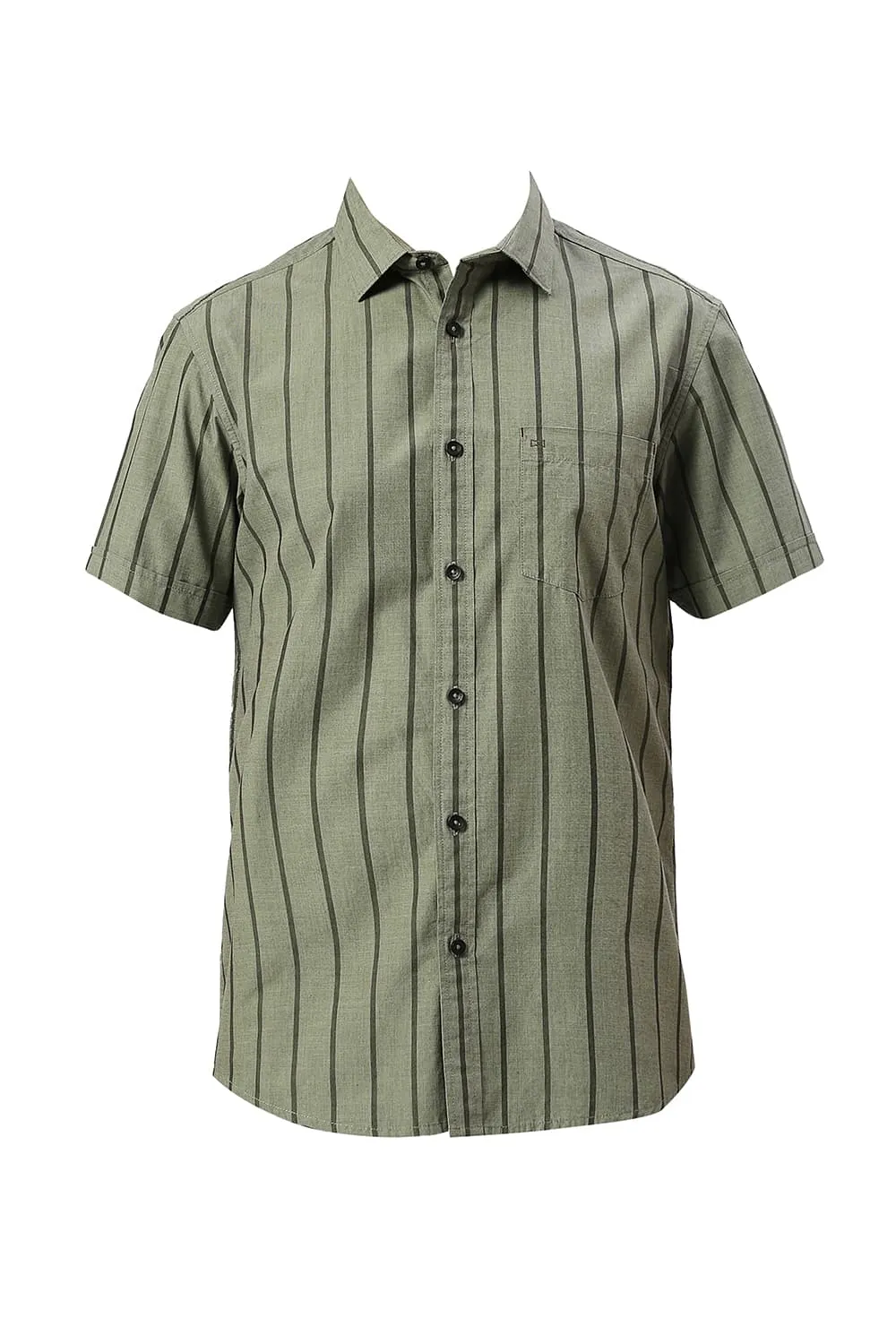 Slim Fit Cotton Fil-a-Fil Stripe Halfsleeves Shirt