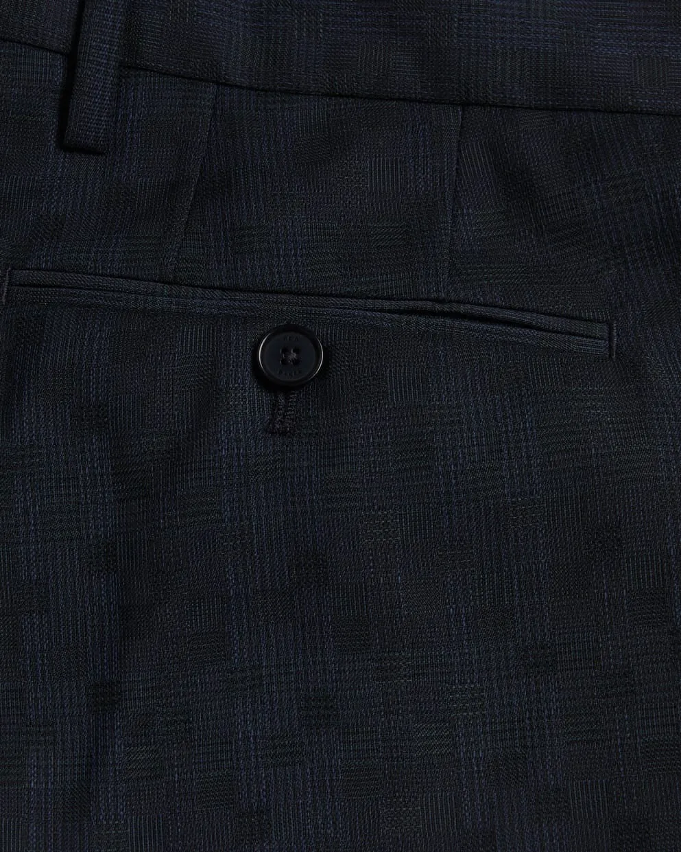 Slim Tonal Check Trousers - Navy