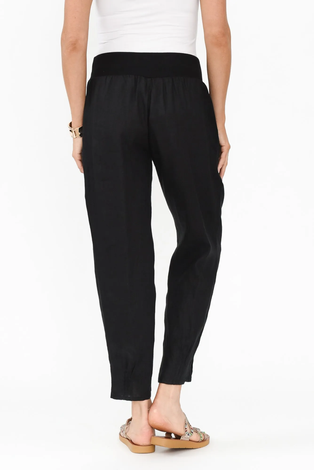 Tatum Black Linen Pants