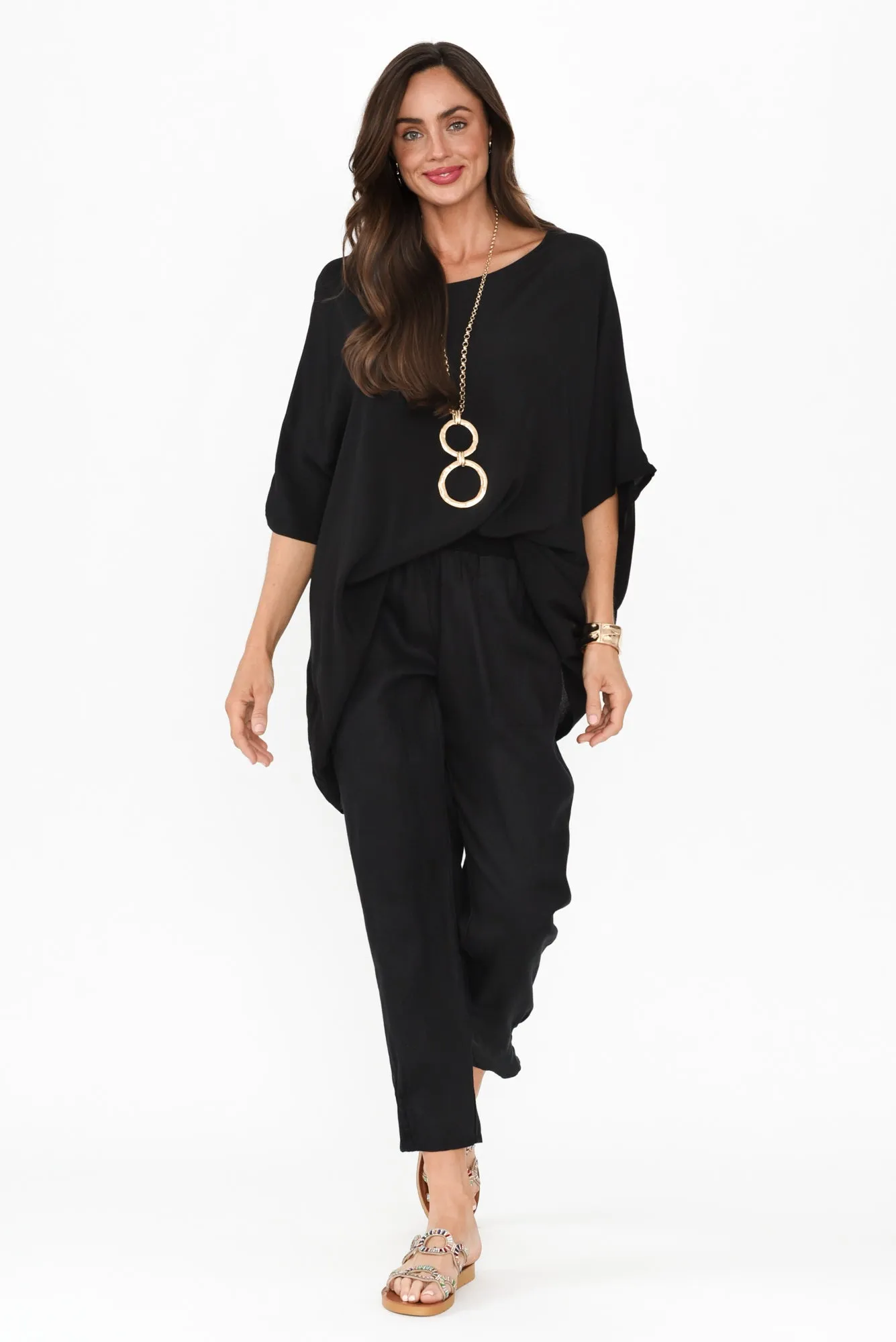 Tatum Black Linen Pants