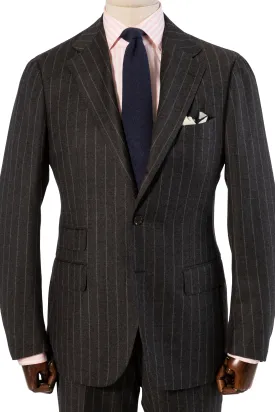 The Armoury by Ring Jacket Model 3A Grey Dormeuil Flannel Chalkstripe Suit