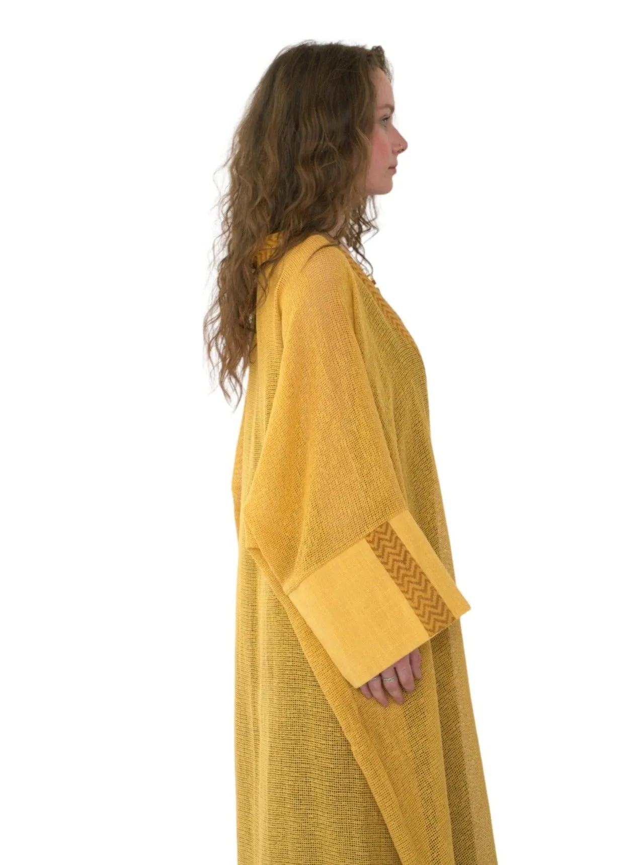 Turmeric Organic Cotton Mesh Long Kimono