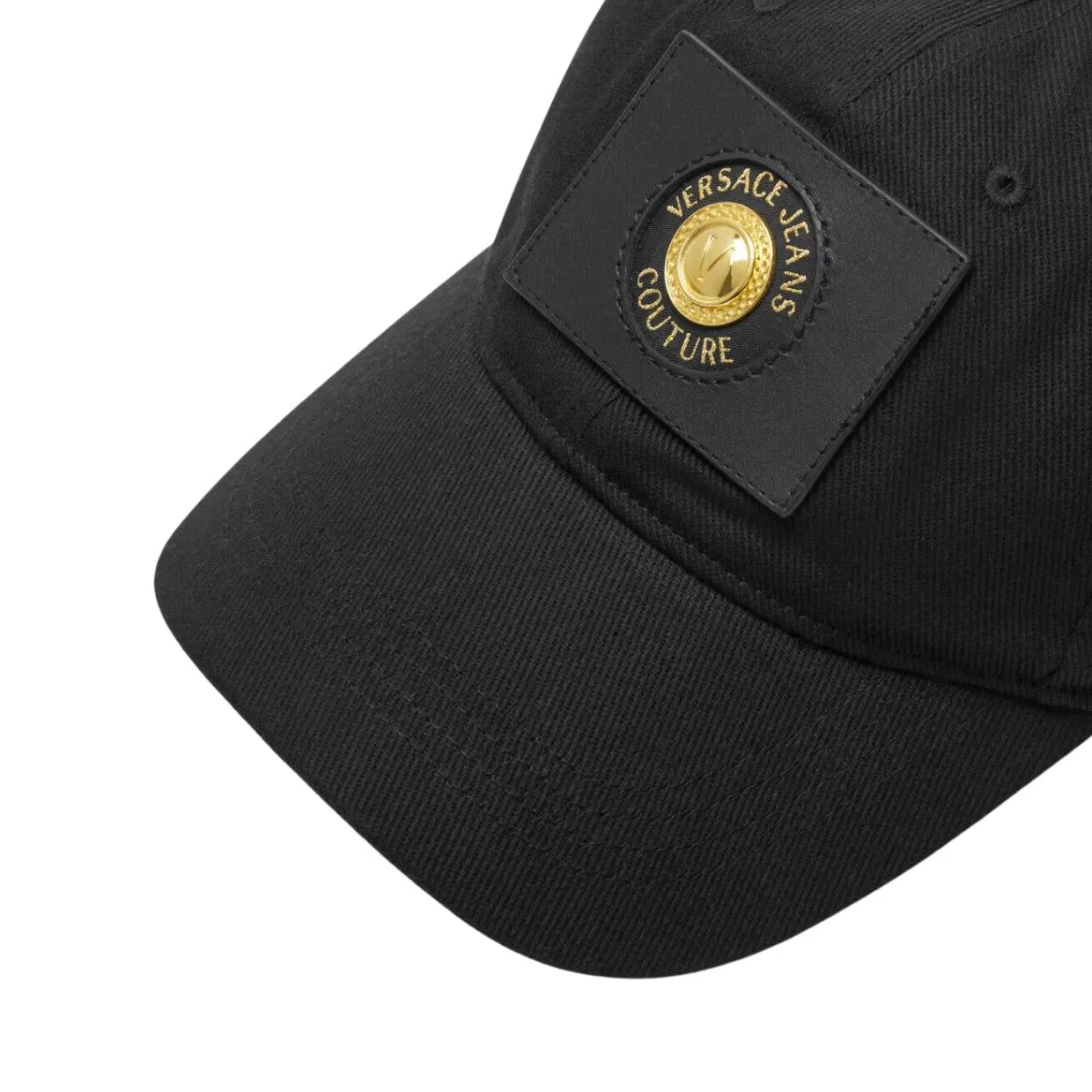 Versace Jeans Couture V-Emblem Logo Patch Black Cap