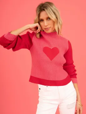 Women's Valentine Love Turtleneck Pullover Sweater